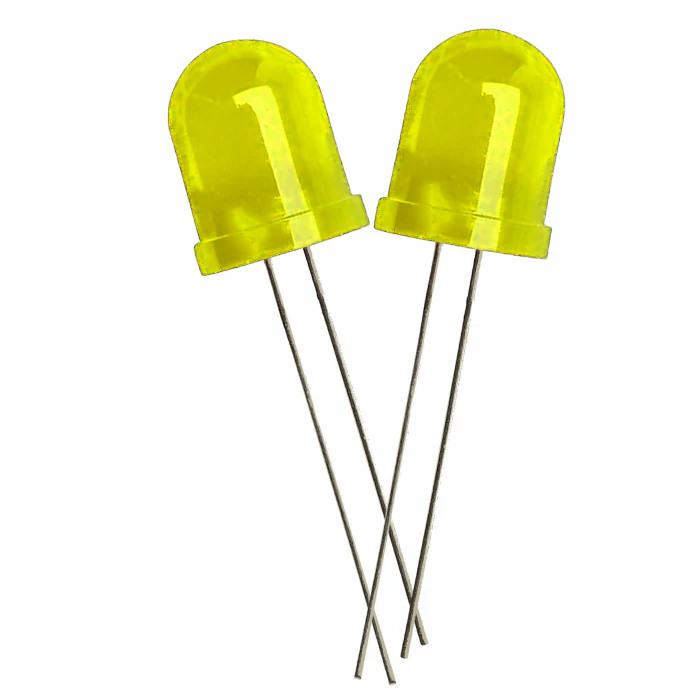 10mm Bright Yellow LED - 10pcs Pack - Image 3