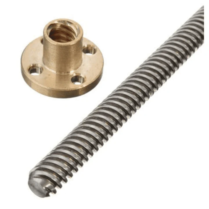 330mm Trapezoidal 4 Start Lead Screw 8mm Thread 2mm Pitch Lead Screw with Copper Nut - Image 3