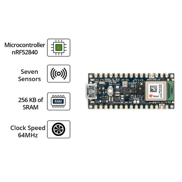 Arduino Nano 33BLE Sense Rev2 with Headers ABX00070 - Image 7