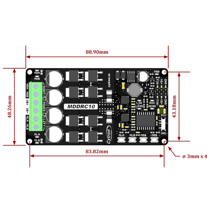 Cytron 10Amp 7V-30V Dual Channel DC Motor Driver for R/C - Image 4