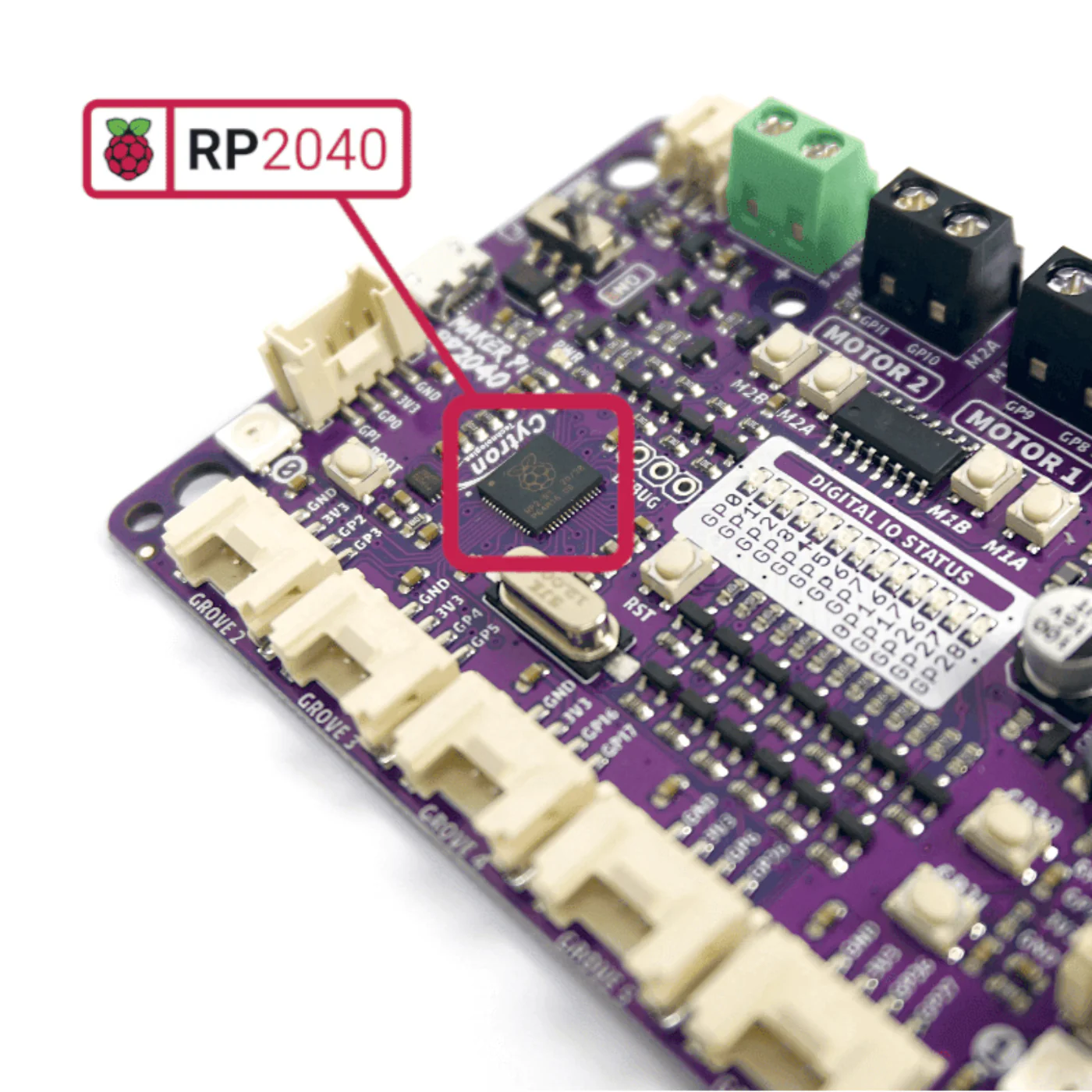 Cytron Maker Pi RP2040 – Robotics Controller Board with Raspberry Pi - Image 2