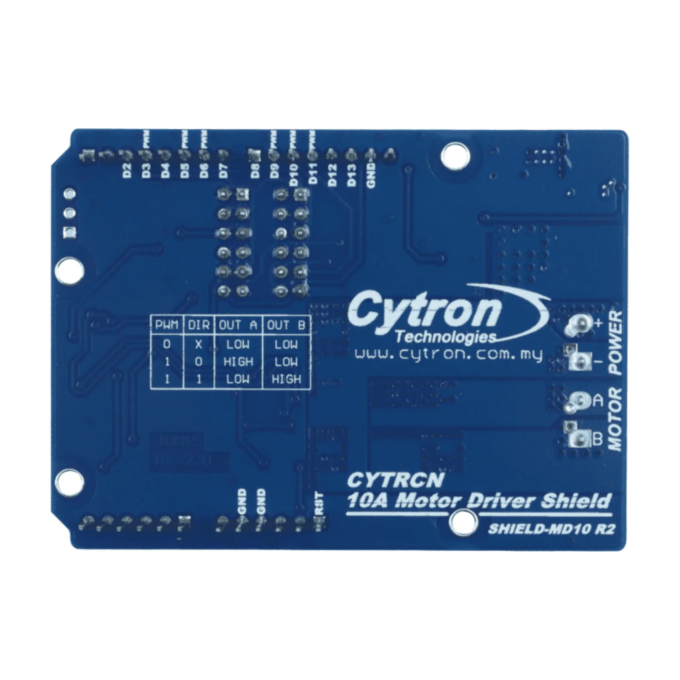 Cytron SHIELD-MD10 – 10A 7V–30V DC Motor Driver Shield for Arduino - Image 3