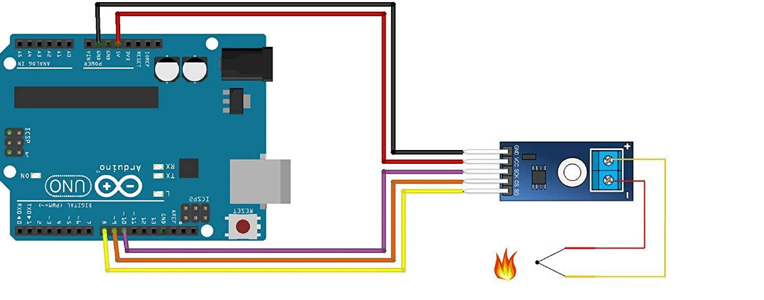 DC 3-5V MAX6675 Module + K Type Thermocouple Temperature Sensor Thermocouple Sensor Set M6 Screw and Jumper Wire F to F 5pcs - Image 3