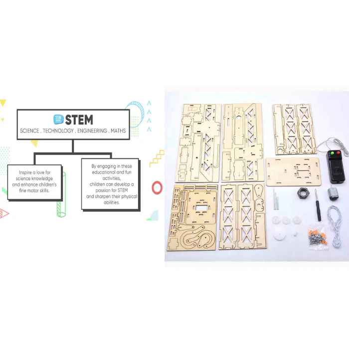 DIY Wooden Crane Tower Science Experimental Stem Kit for Kids - Image 4