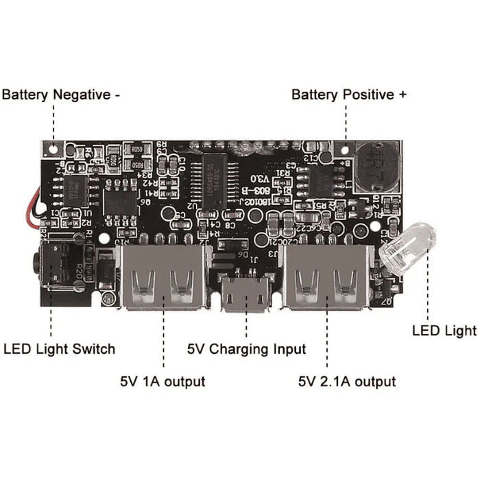 Dual USB 5V 1A 2.1A PCB Power Module with LCD - Image 4