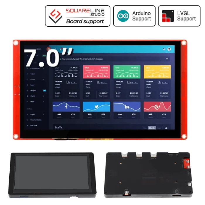 ELECROW ESP32 7In HMI Display 800×480 RGB TFT LCD Touch Screen without Acrylic Case - Image 2