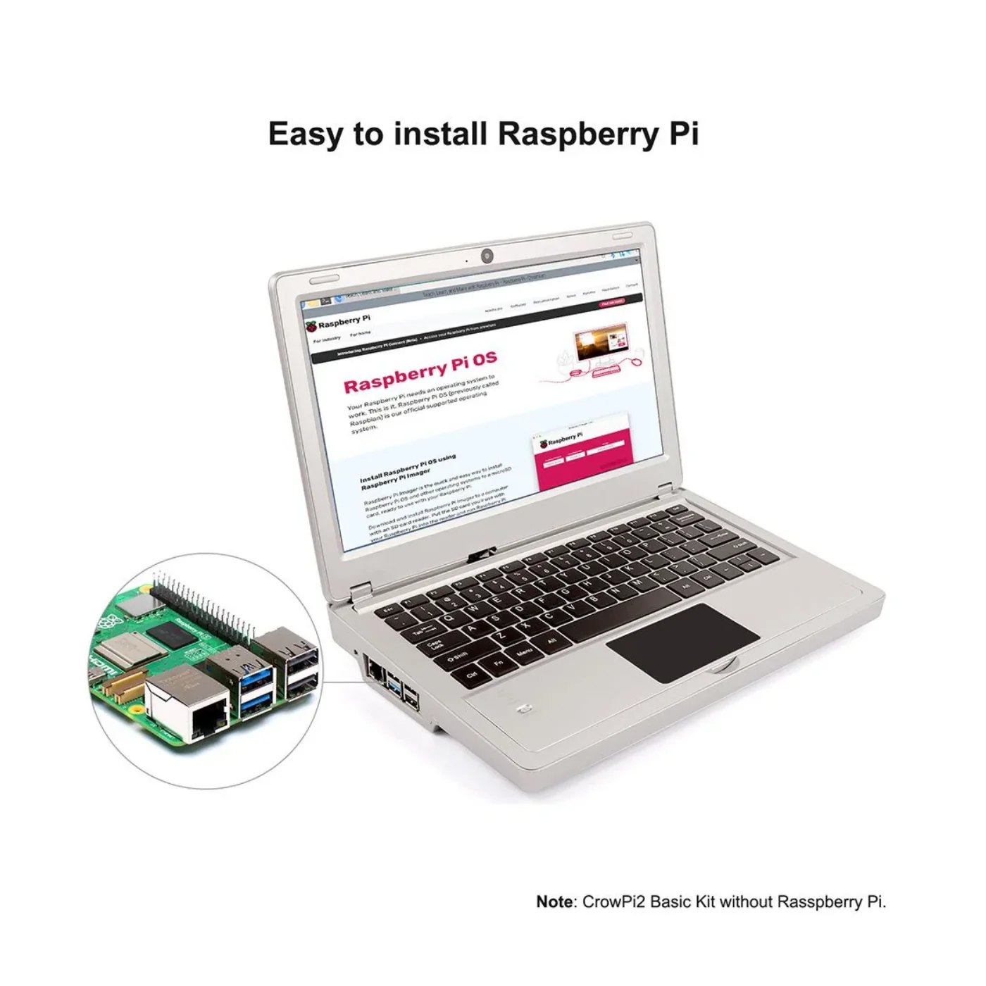 Elecrow - CrowPi2 - All-in-One Raspberry Pi STEM Laptop, FCC/CE Certified, Space Grey, English Keyboard, EU Plug, Basic Kit (No Raspberry Pi) - Image 5
