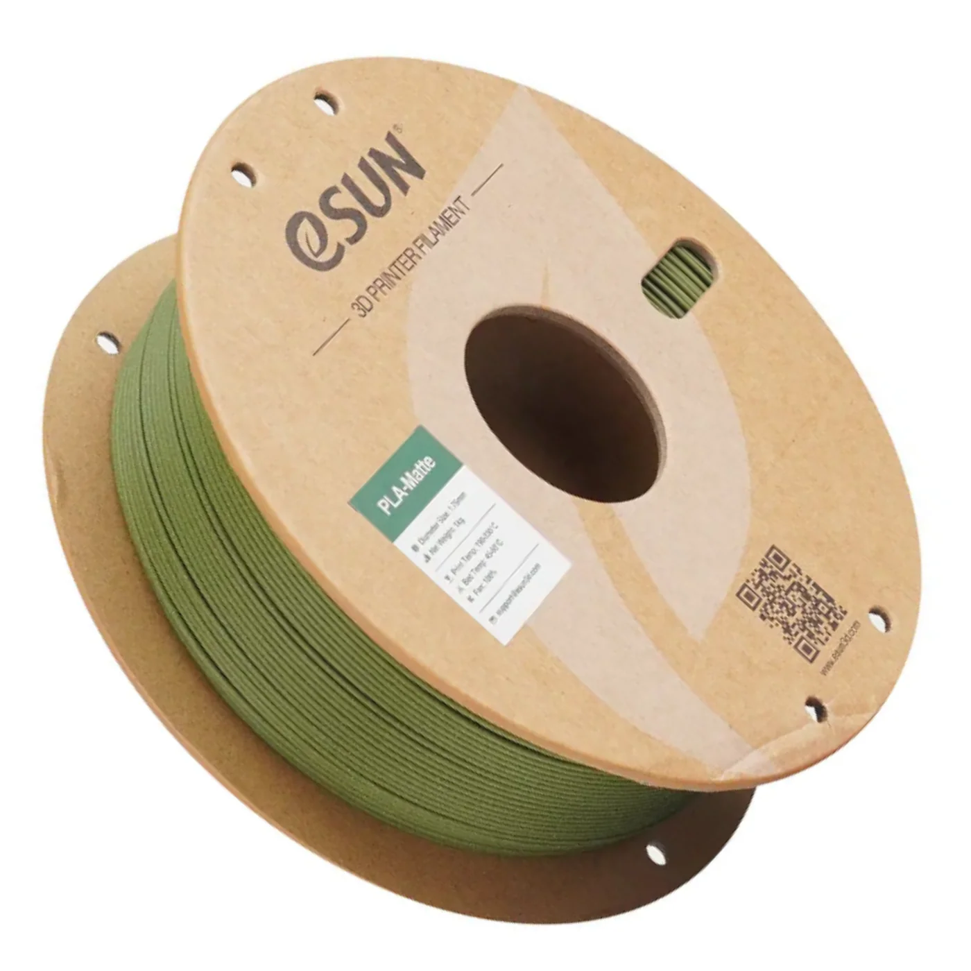 eSun 1.75mm PLA-Matte Filament 1kg Olive Green - Image 2