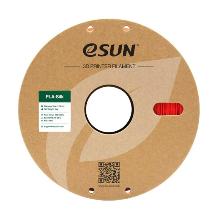eSun 1.75mm PLA-Silk Filament 1kg/roll Red Color - Image 4