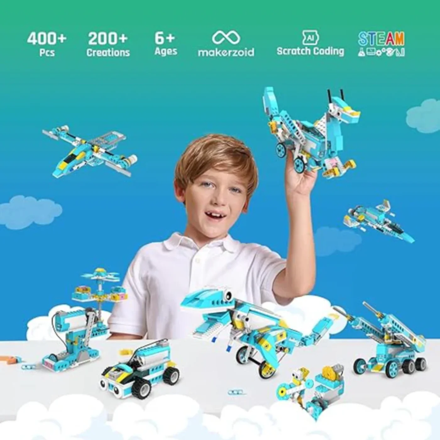 Makerzoid 200-in-1 RC Scratch Junior Coding Smart Robot Toy - Educational Robotics Kits for Kids - Image 6