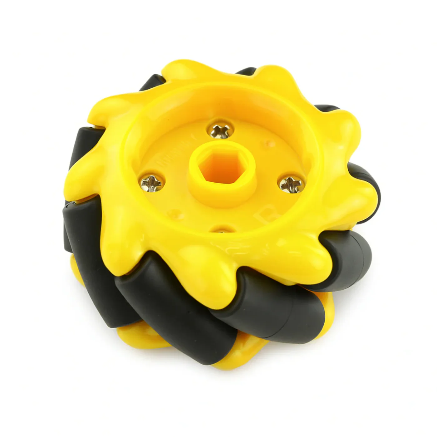 Mecanum Wheel 48mm Pair – Omnidirectional Left & Right Wheels (Yellow) - Image 3