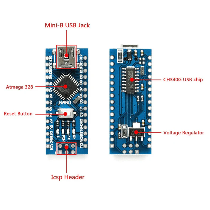 Arduino Nano R3 compatible Board (Pack of 25) - Image 3