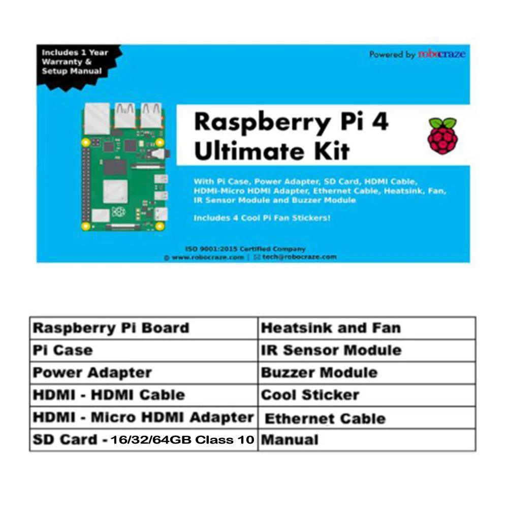 Raspberry Pi4 2-4-8GB Model 4B Ultimate Kit- Case, Power Adapter, Ethernet Cable, SD Card, Sensors and Manual - Image 5