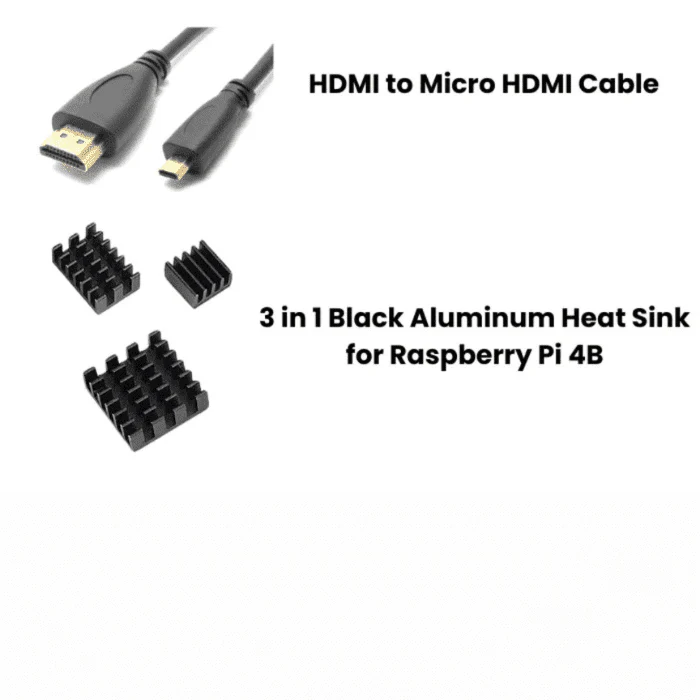 Raspberry Pi4 Model B 4GB Complete Kit with Pi4 4GB, Case, Power Adapter, Heatsink, 32GB SD Card, HDMI and Ethernet Cable - Image 3