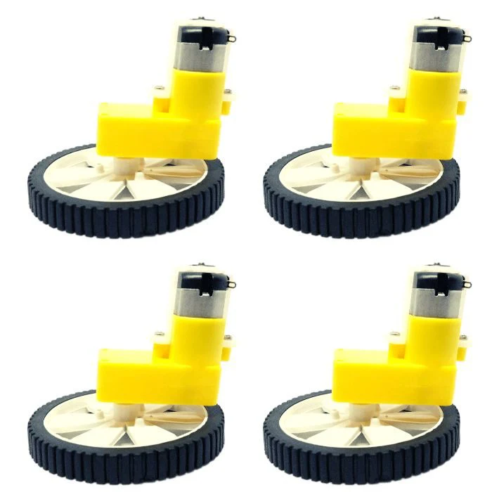 Single Shaft L-Shaped 60 RPM BO Motor with Wheel - (4 sets) - Image 4