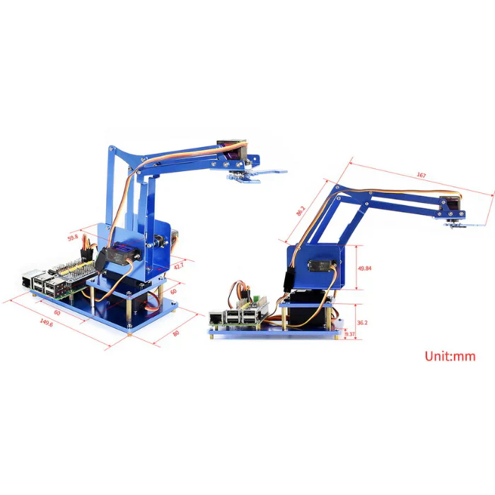 Waveshare 4-DOF Metal Robot Arm Kit for Raspberry Pi - Bluetooth/Wi-Fi Control - Image 5