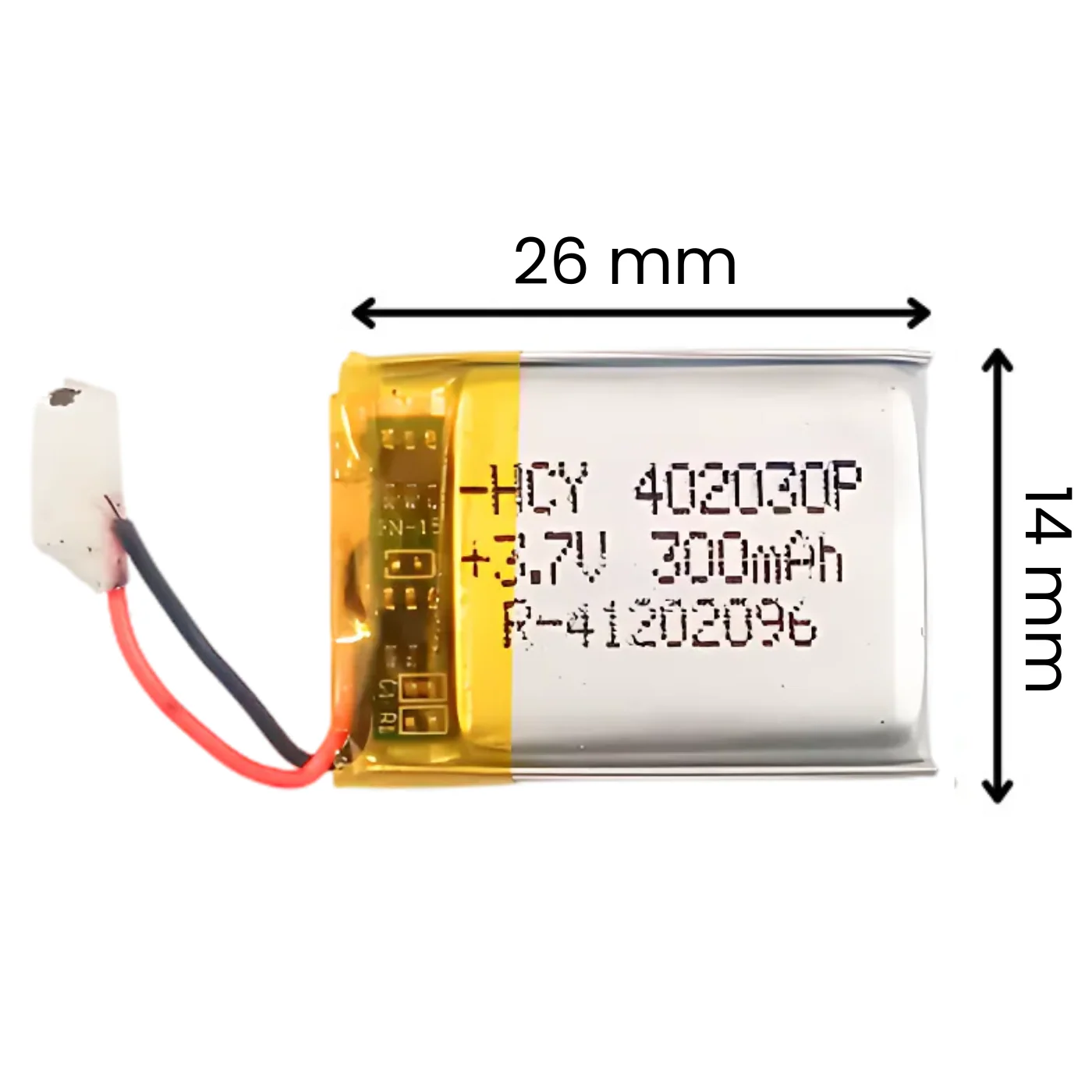 Witty Fox 3.7volt 300mAh Rechargeable LiPo Battery - Image 2